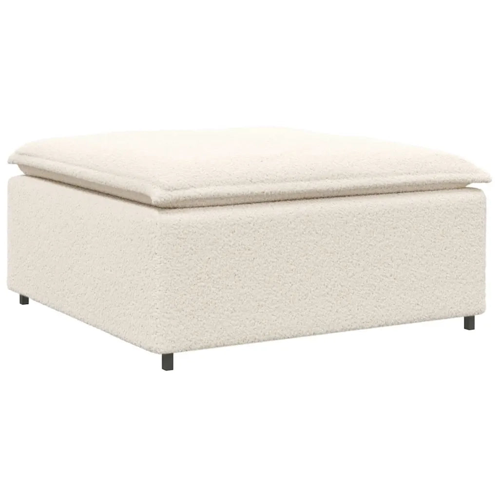 Modulo Poggiapiedi Divano Modulare Crema 100x100x48 cm 4104505