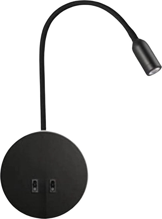 Lampada da lettura LED 3W+8W - Lampada da parete regolabile - 1 pezzo - Nero