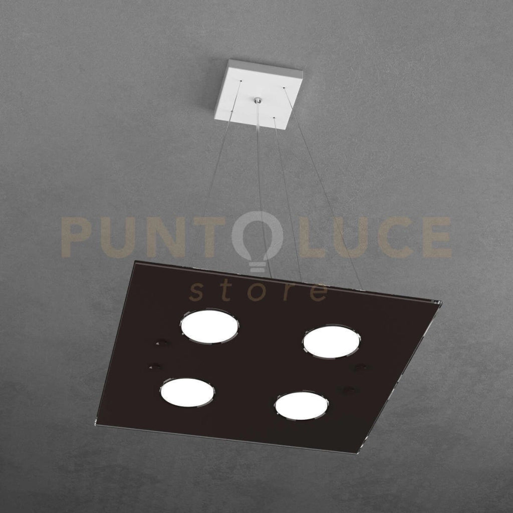 PATH SOSPENSIONE 4 LUCI ATTACCO GX53 QUADRA MARRONE