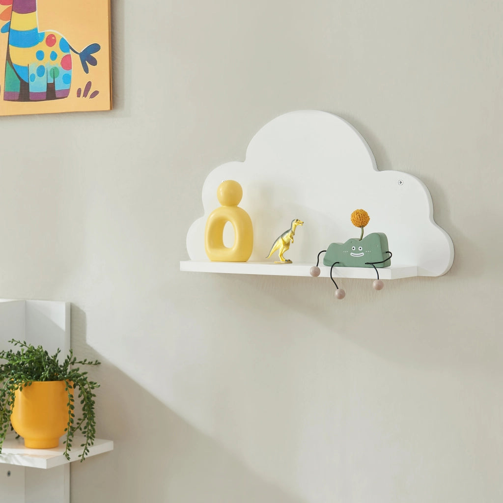 Mensola Skanderborg per Cameretta Sostegno Consolle Decorativo a Forma di Nuvola - Bianco [en.casa]