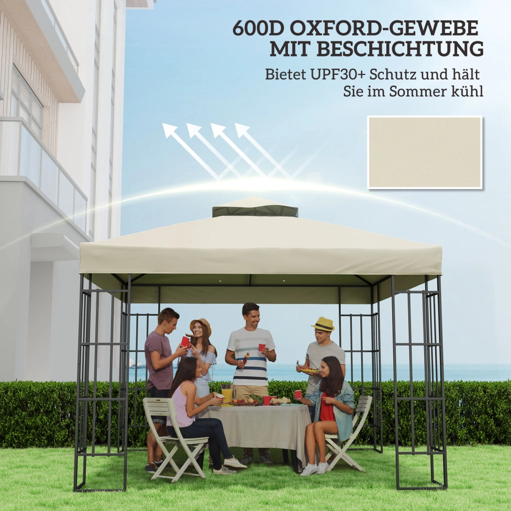 TELO DI RICAMBIO PER GAZEBO 300x300 cm Poliestere Bianco Crema