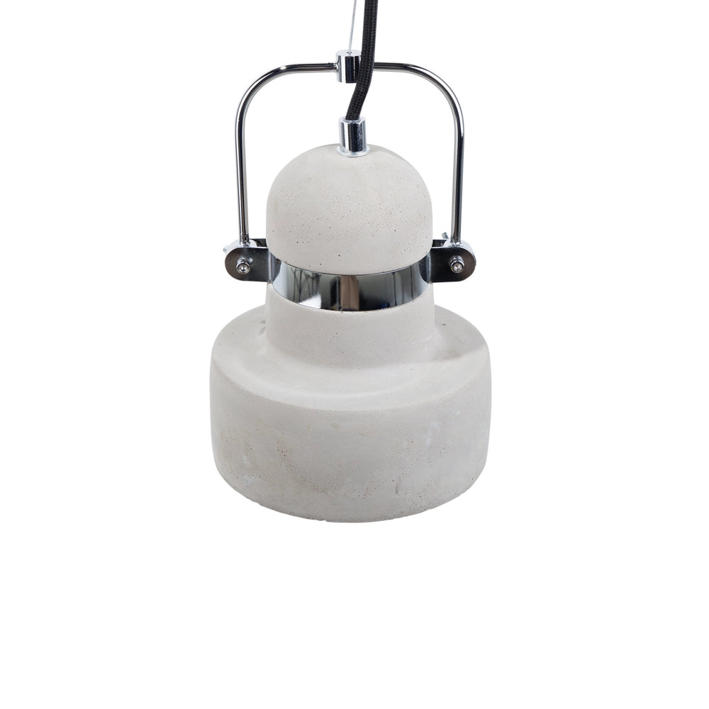 Lampadario Lampada a Sospensione Grigia Tonda Aperta in Calcestruzzo Paralume Piccolo Design Industriale