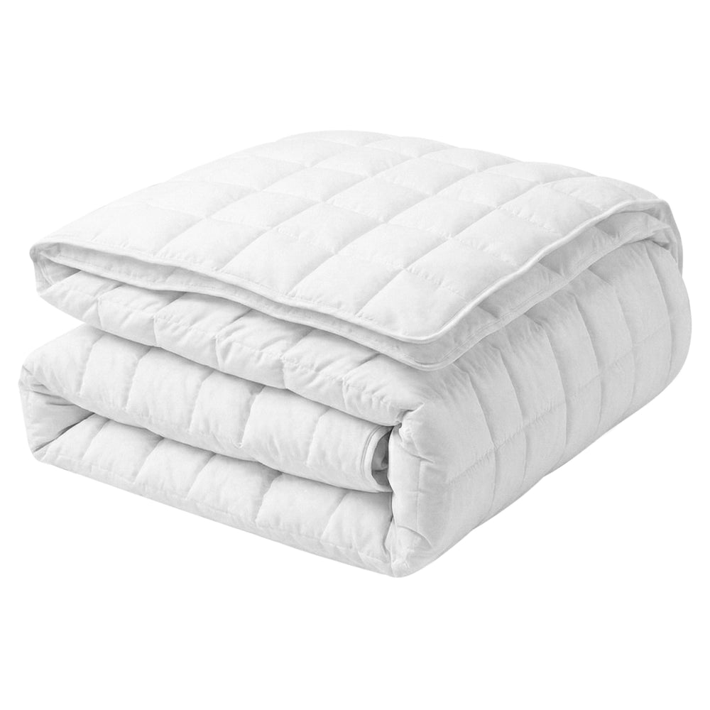 Piumino in misto poliestere bianco matrimoniale 200 x 220 cm trapuntato con bottoni per tutte le stagioni
