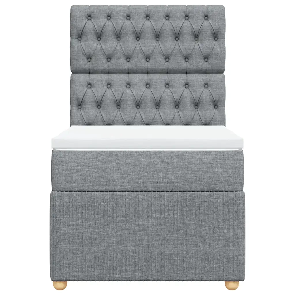 Giroletto a Molle con Materasso Grigio Chiaro 90x200 cm Tessuto 3291946