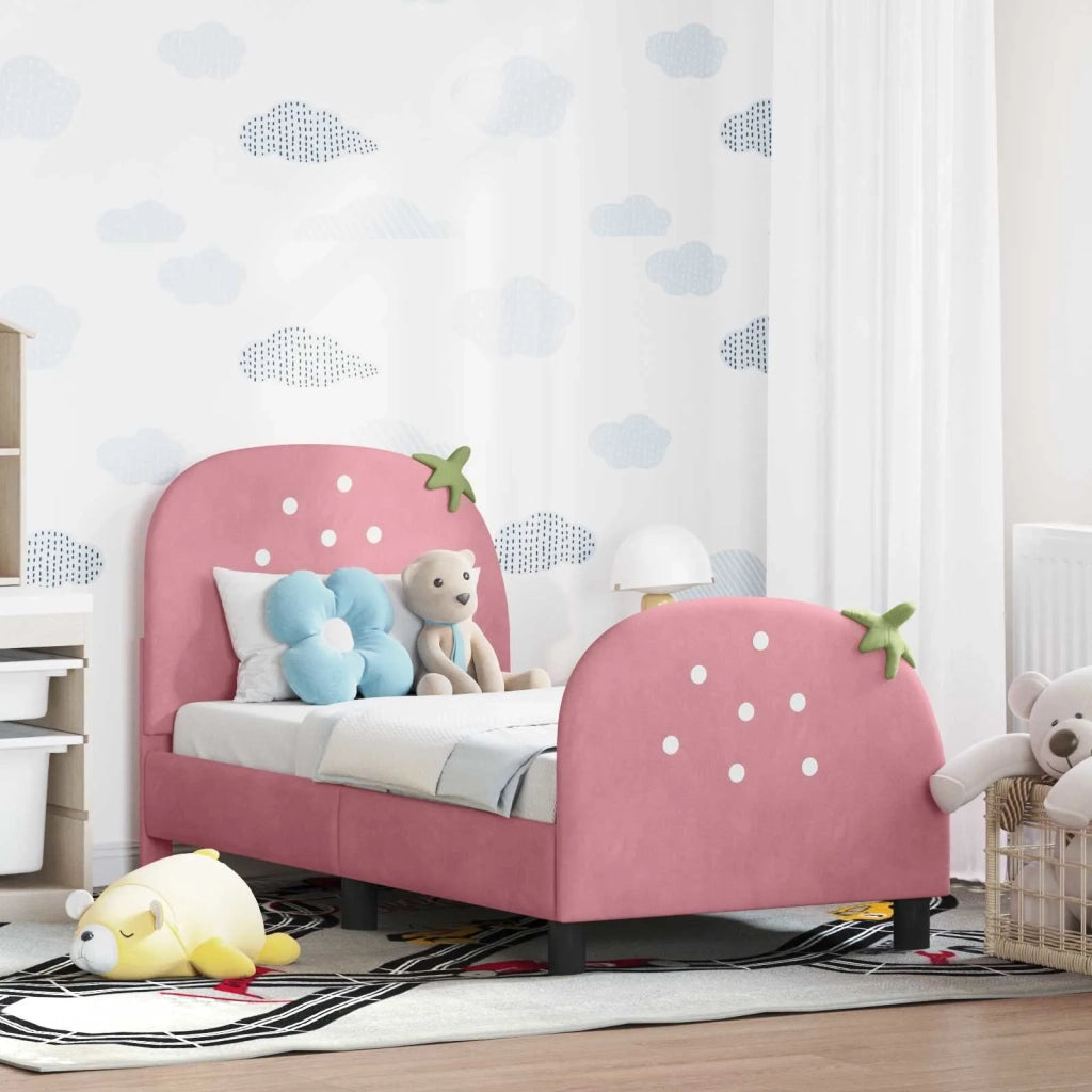 Struttura letto per bambini con testata Rosa 70 x 140 cm