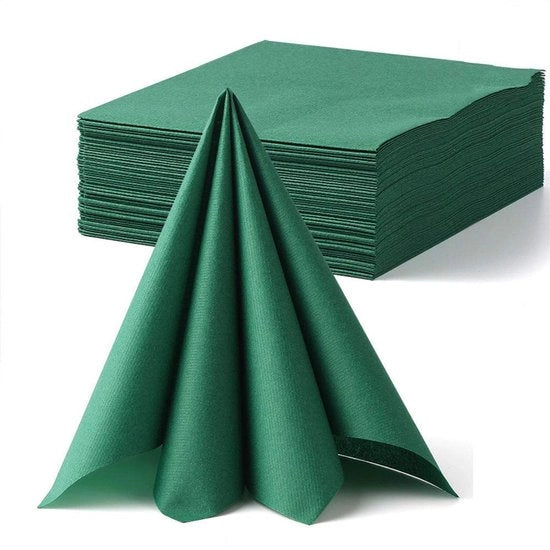50 serviette in carta di lusso, grande, da un uso, colore verde scuro, serviette da tavola per matrimonio, serviette da tavola per Natale