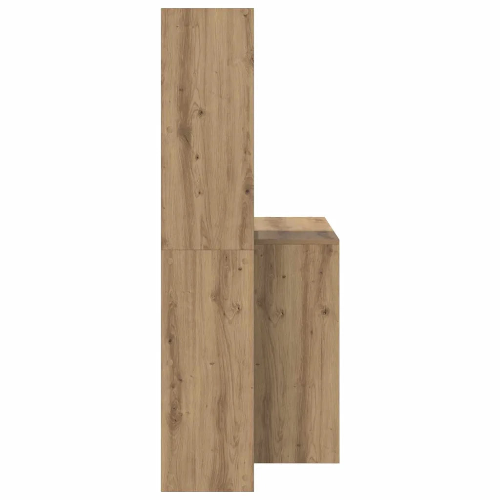 vidaXL Scrivania rovere artigianale 138.5 x 55 x 143 cm