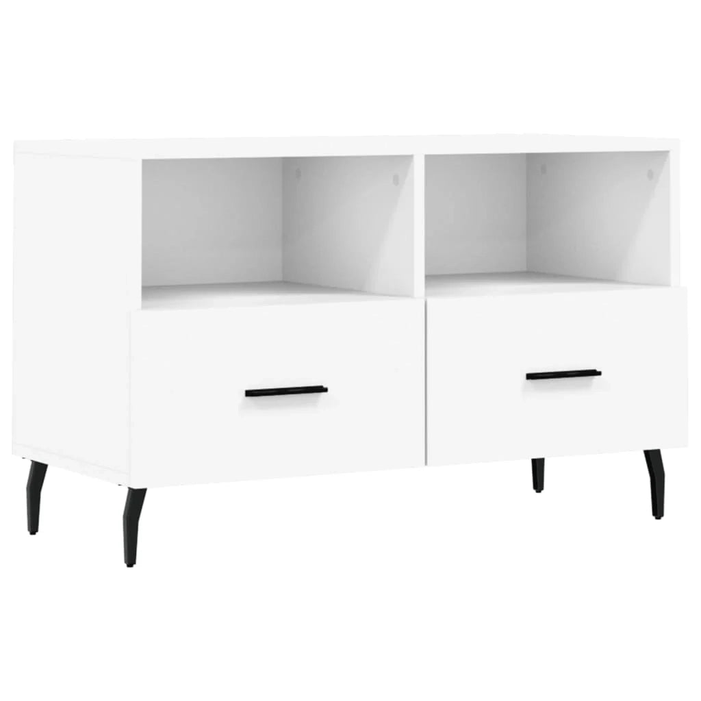 Mobile TV multimediale mensola TV credenza TV sala da pranzo soggiorno camera da letto 80 x 36 x 50 cm legno ingegnerizzato bianco 02_0026290