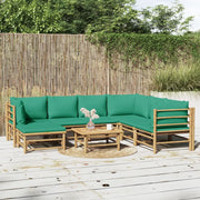 Set Salotto da Giardino 8pz con Cuscini Verdi BambÃ¹cod mxl 124271