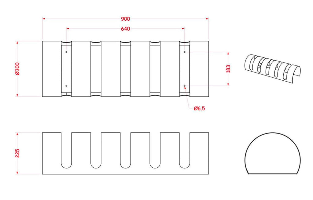 Rastelliera Portabici 5 Posti in Ferro 90x30x23 cm Belfer Bike Rack 42/PB Antracite
