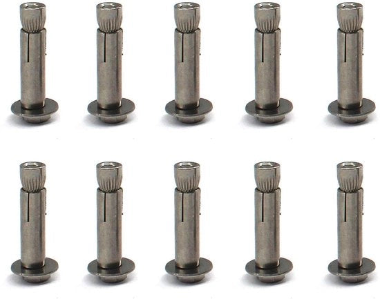 Bout M6*50 - 10 pezzi - Acciaio inossidabile - Bouton di serraggio - Resistente alla corrosione - Duraturo - Richiede foratura - Viti