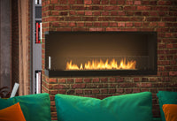 Camino a Bioetanolo da Incasso 110x45 cm Inside L1100 V2 Angolo a Sinistra Nero con Vetro