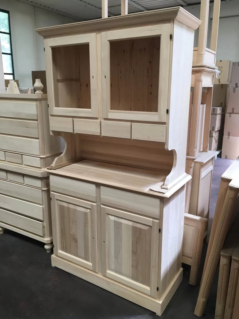 Cristalliera in legno classica 4 porte 6 cassetti grezzo l.120 p.51 h.211 (850+851) - Mobili 2G