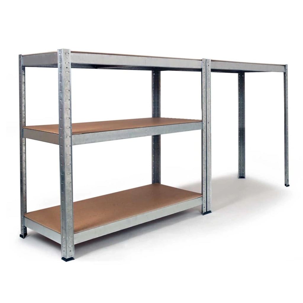 IDMarket - Set di 3 scaffalature modulari in metallo per impieghi gravosi con 12 ripiani