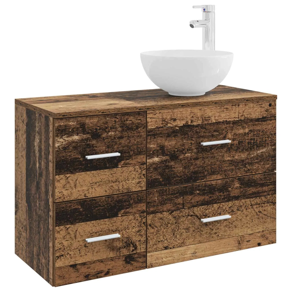 Set di mobili per il bagno 2 pz Legno antico 3403950