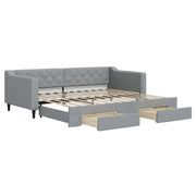 Divano letto | Sof¨¤ letto | Letto singolo Estraibile Cassetti Grigio Chiaro 90x200cm Tessuto