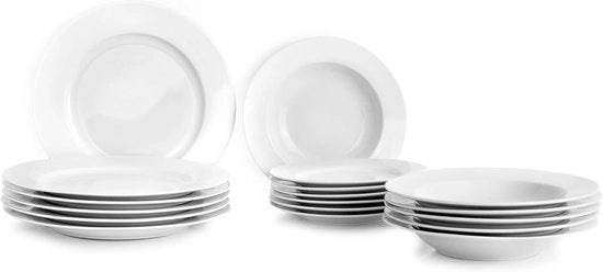 Servizio da tavola da 18 pezzi - Piatti di porcellana per 6 persone