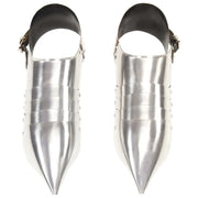 Scarpe d'Armi per Cavalieri Medievali LARP Argento in Acciaio CFW5006993