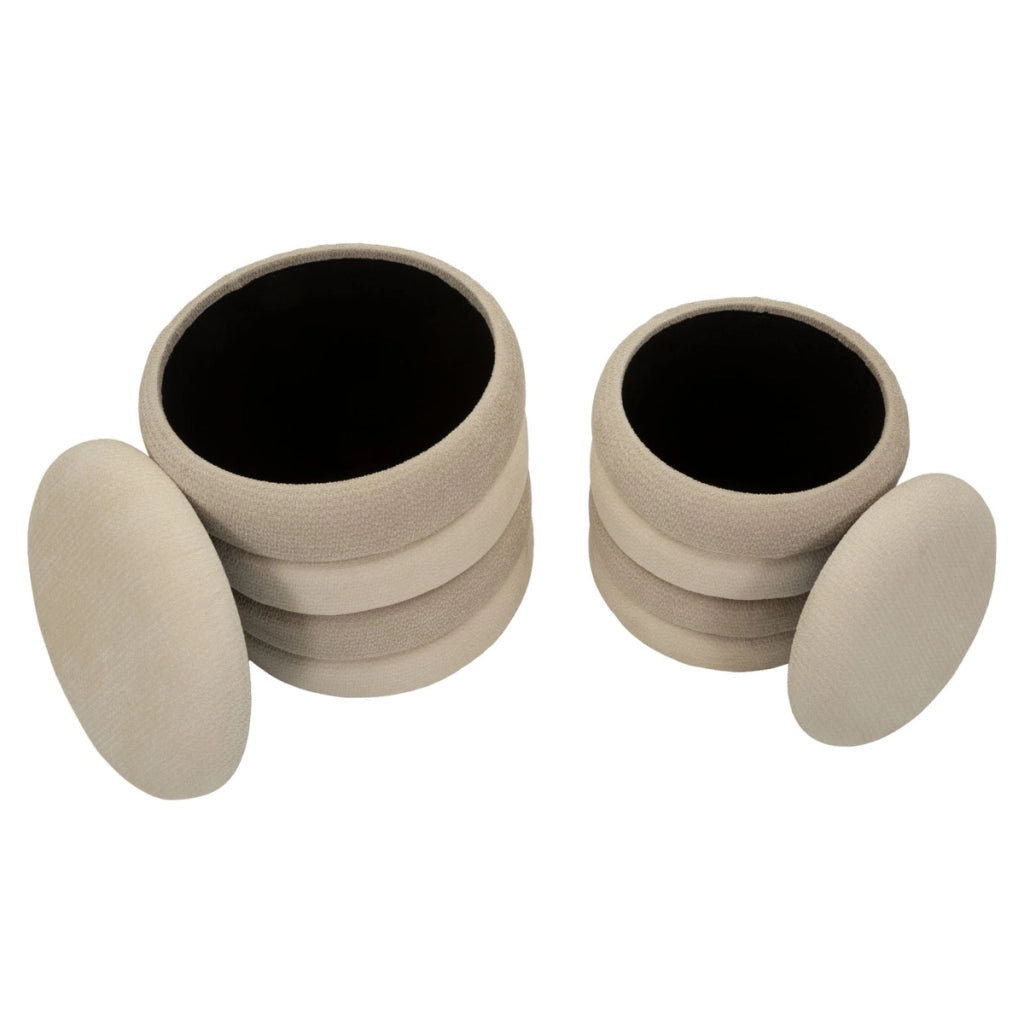 Set 2 Pouf Contenitore Stile Nordico