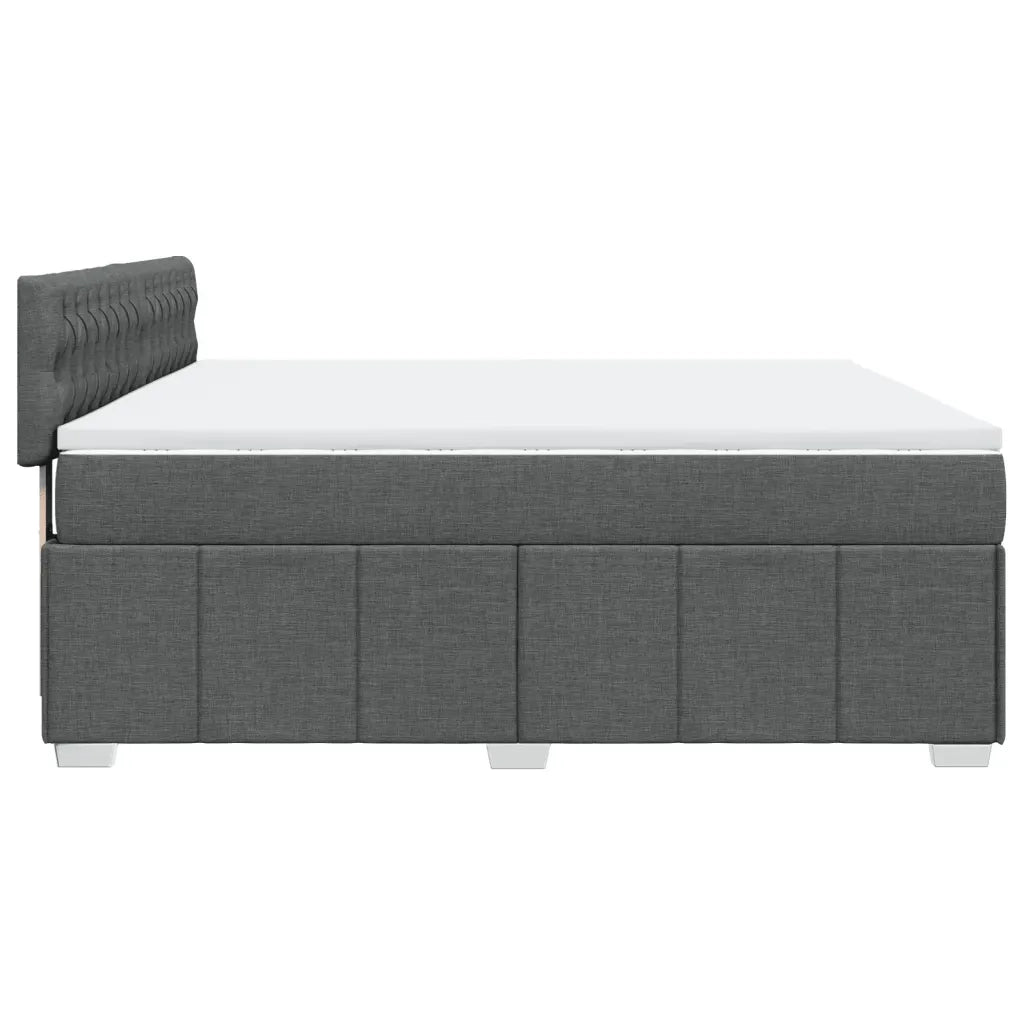 Giroletto a Molle con Materasso Grigio Scuro 180x200 cm Tessuto 3287155