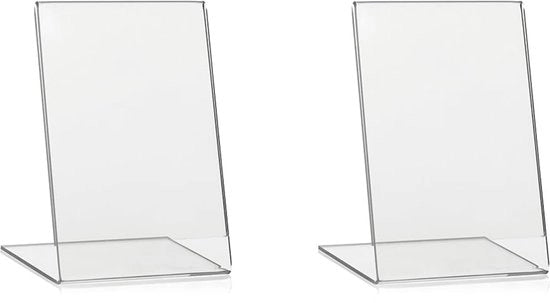 Display DIN A6 reclamaretraibile/L-standaard/L-standaard in formato verticale/tafeldisplay in Plexiglass originale (imballo da 2)