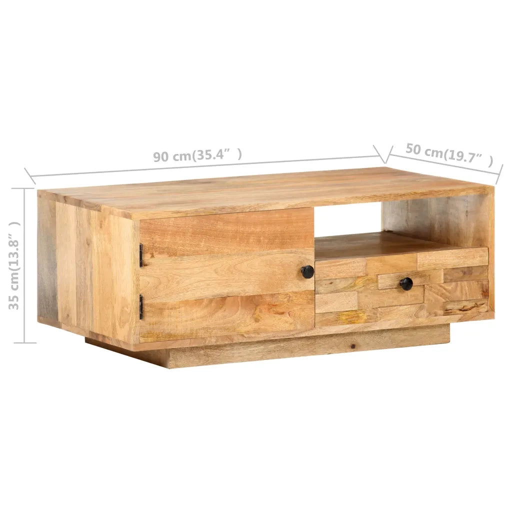 Tavolino da Salotto 90x50x35 cm in Legno Massello di Mango 320467