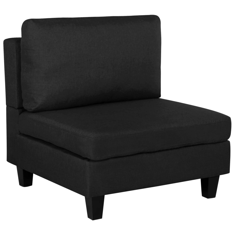 Poltrona imbottita in tessuto Nero a 1 posto sezione modulare stile moderno scandinavo soggiorno