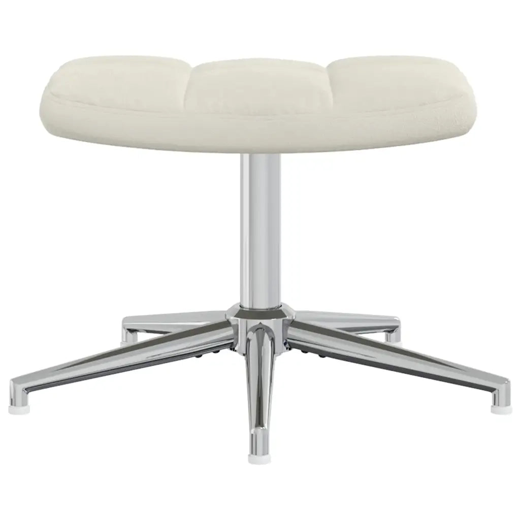 vidaXL Poltrona Relax con Poggiapiedi Bianco Crema in Velluto