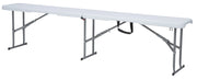 Panca Pieghevole per Catering 183x28x43 cm in Polietilene Bianca