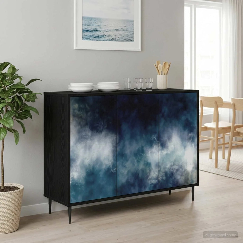 Credenza RAALTE Rovere Nero 102 x 33 x 76 cm 8006972