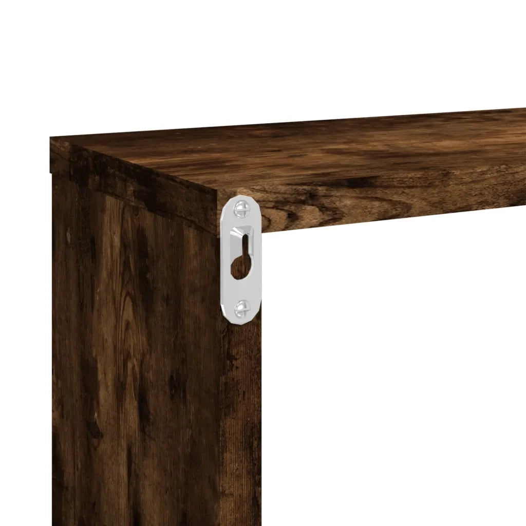 Mensole Muro Cubo 4 Rovere Fumo 80x15x26,5cm Legno Multistrato cod mxl 32906