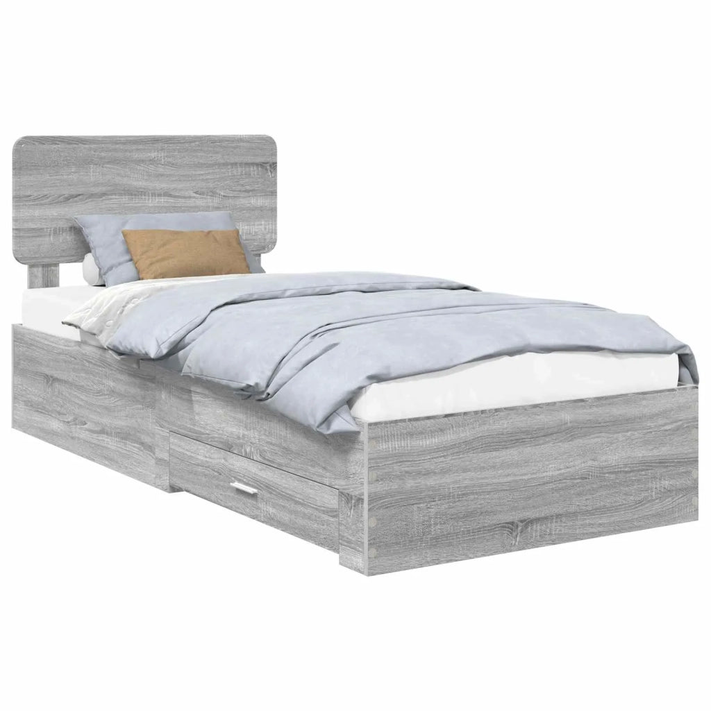 Struttura del letto Grigio Sonoma 90 x 190 cm Legno multistrato 3412432