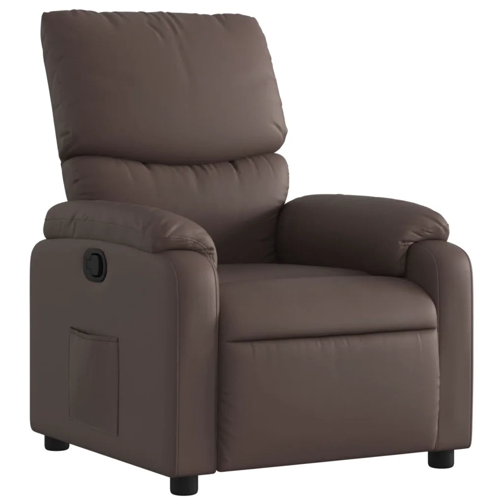 Poltrona | Sedia Relax Reclinabile Marrone in Similpelle
