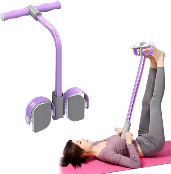 Pedana di resistenza multifunzionale con pedali, cintura di resistenza, corda per yoga a 6 corde, attrezzo fitness adatto per esercizi di allungamento addominali, lombari, brachiali e articolari, allenamento per perdita di peso