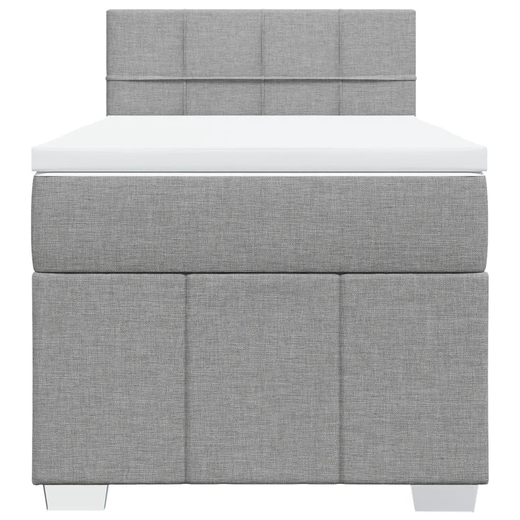 Giroletto a Molle con Materasso Grigio Chiaro 90x190 cm Tessuto