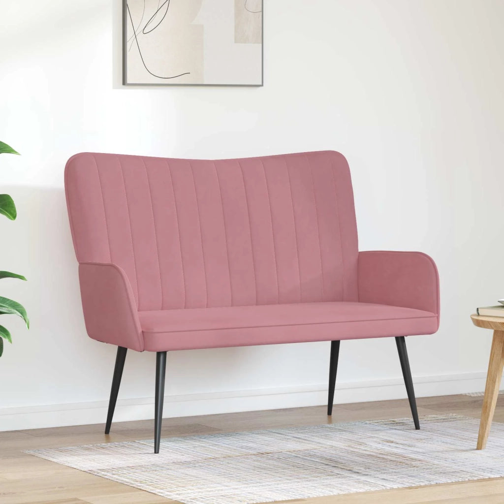 Sofa a Due Posti Rosa 115 x 61 x 87 cm Velluto