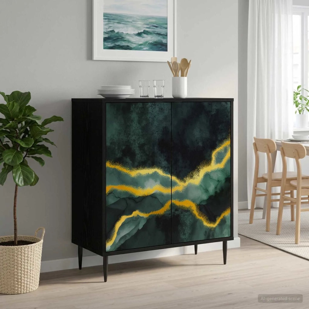 Credenza WIJHE Rovere Nero 69 x 33 x 76 cm Legno ingegnerizzato 8006934