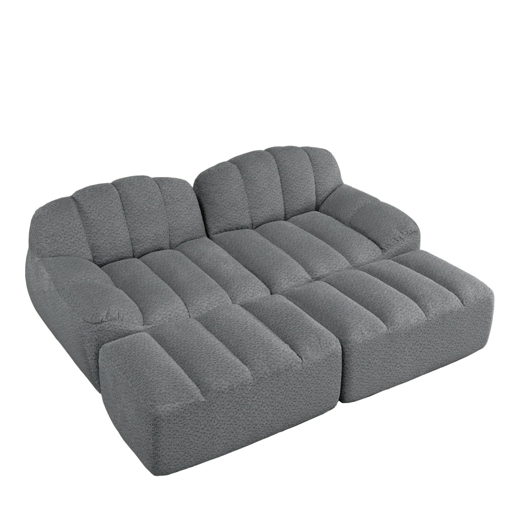 Divano modulare grigio in pile granulato HOMVRA