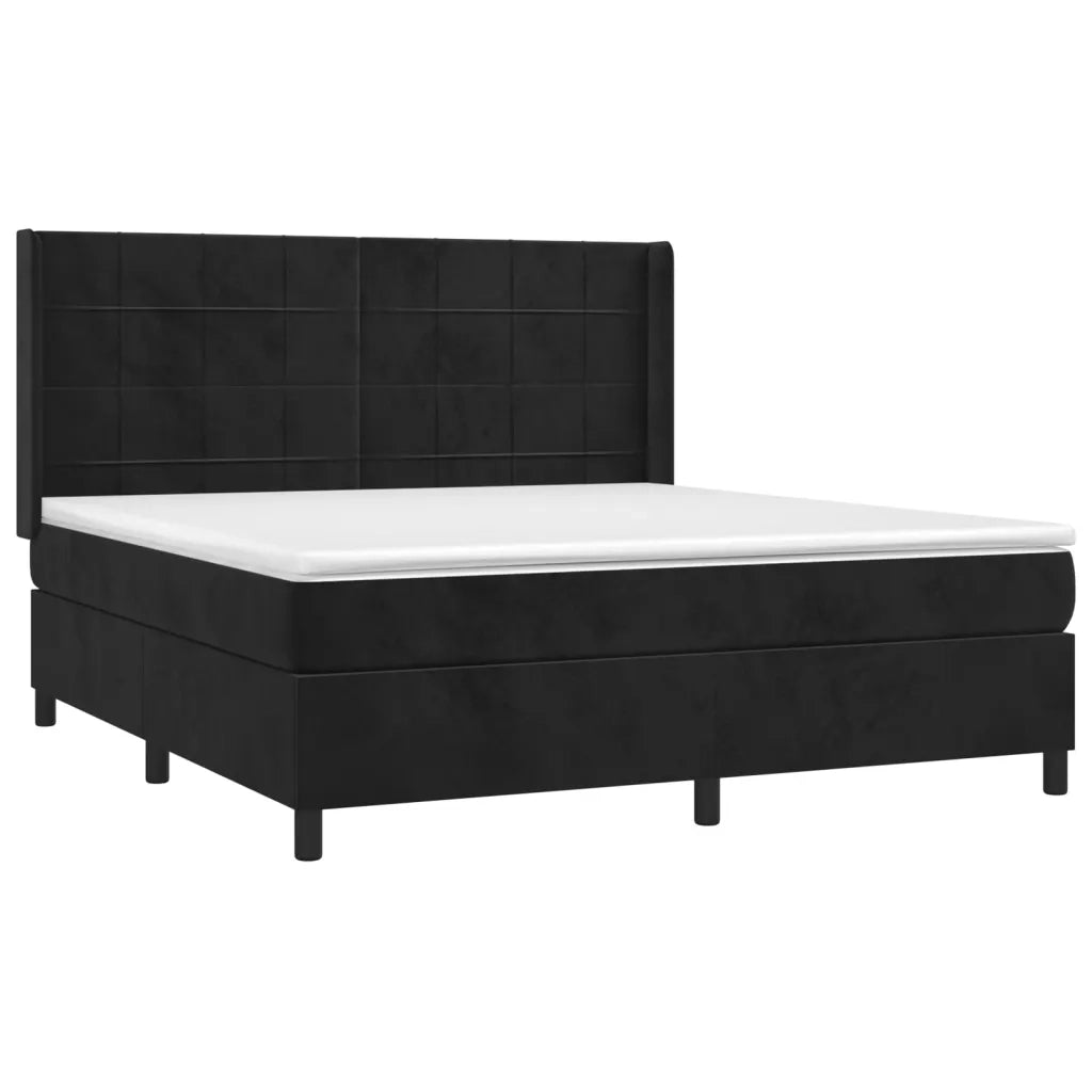 Giroletto a Molle con Materasso Nero 180x200 cm in Vellutocod mxl 98734
