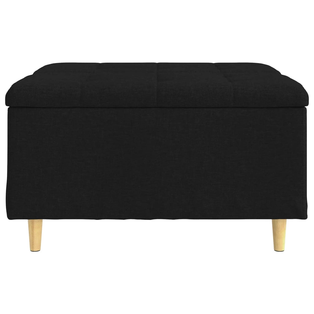 Pouf contenitore con cuscino Nero 80 x 80 x 45 cm Tessuto