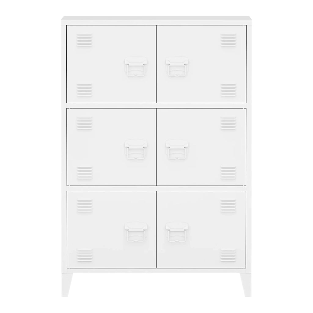 Armadio da ufficio armadietto da ufficio mobiletto portaoggetti per soggiorno ufficio camera da letto officina metallo acciaio 113 x 80 x 40 cm bianco 03_0006324