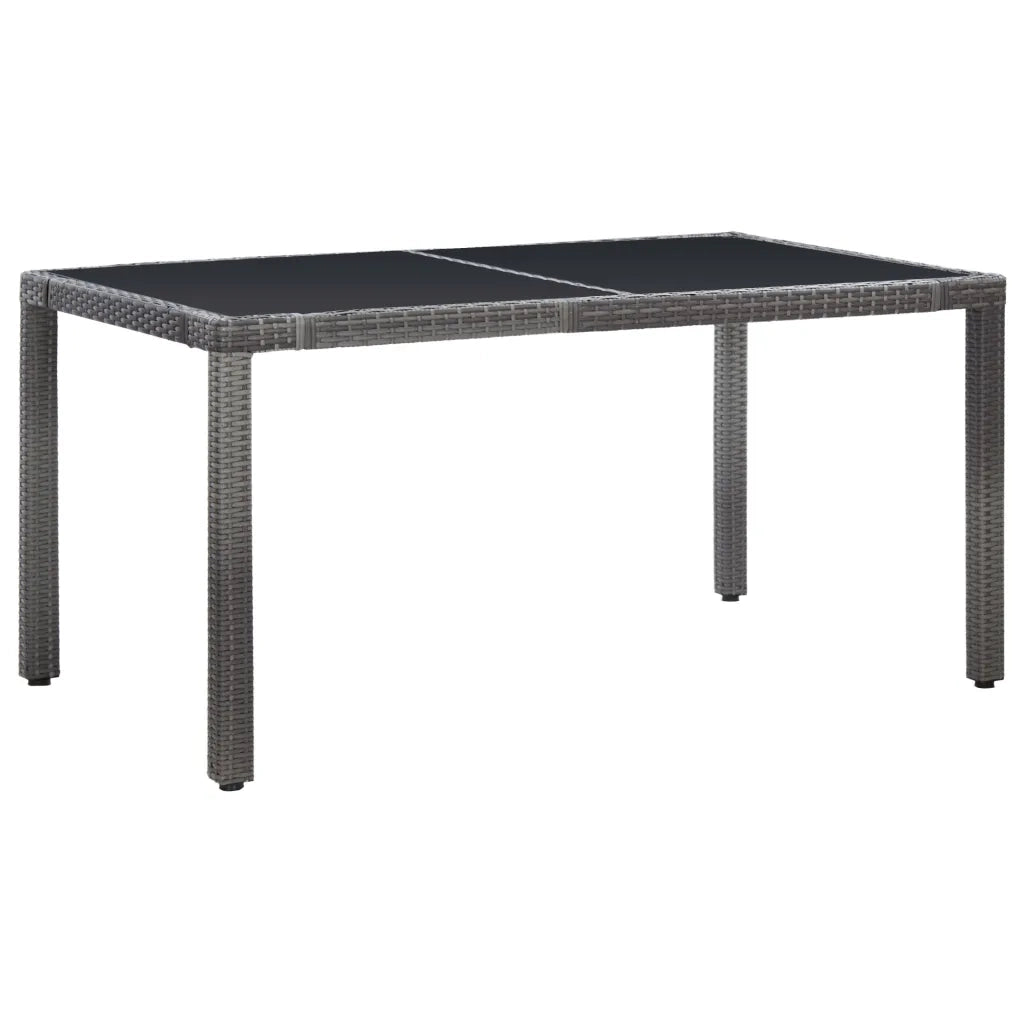 Set da Pranzo da Giardino 7 pz in Polyrattan Grigio 45993