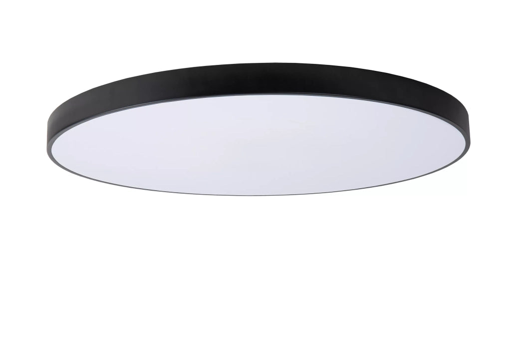 Plafoniera LED Lucide UNAR tonda nera 80cm 80W dimmerabile