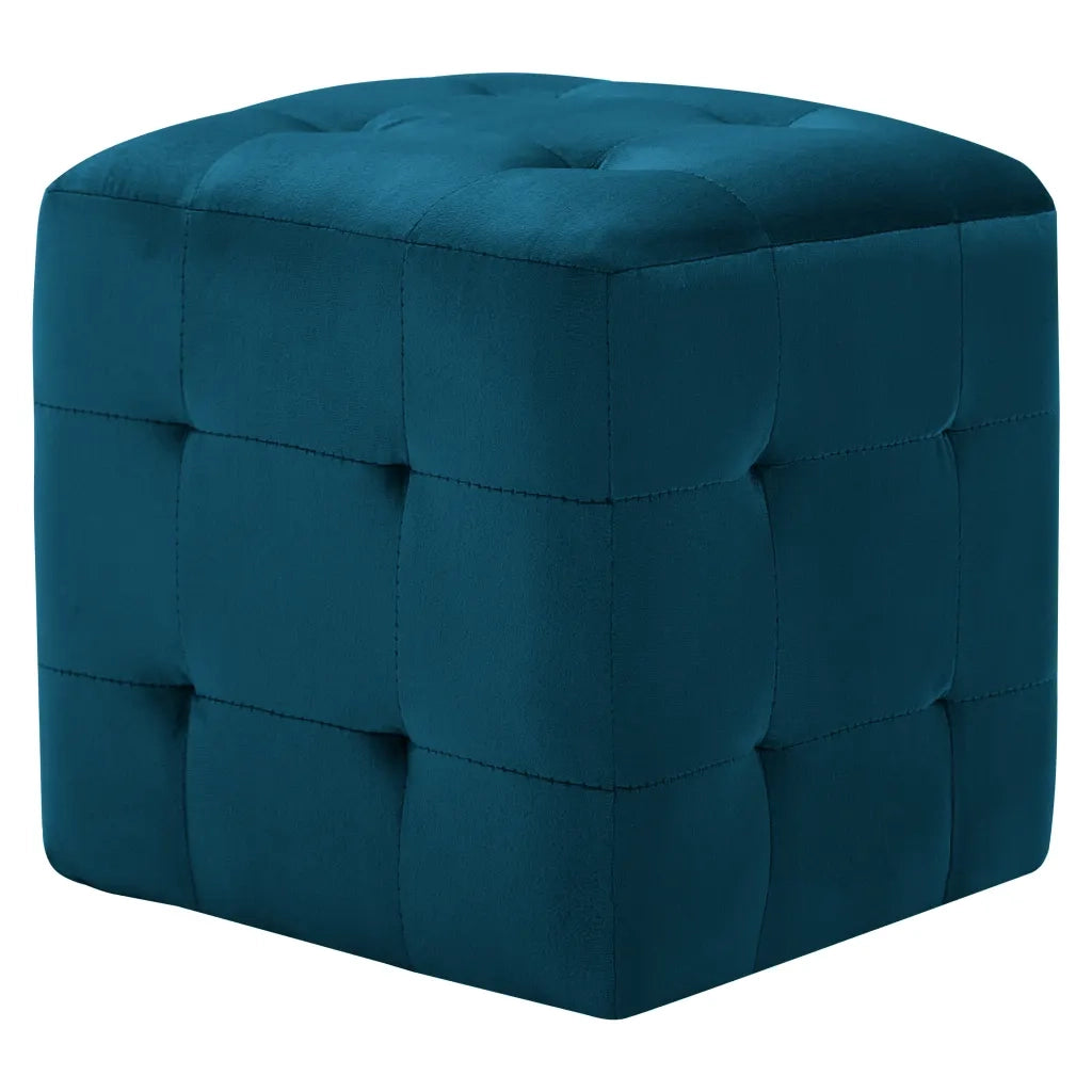 Comodini 2 pz Blu 30x30x30 cm in Tessuto Vellutato 249016
