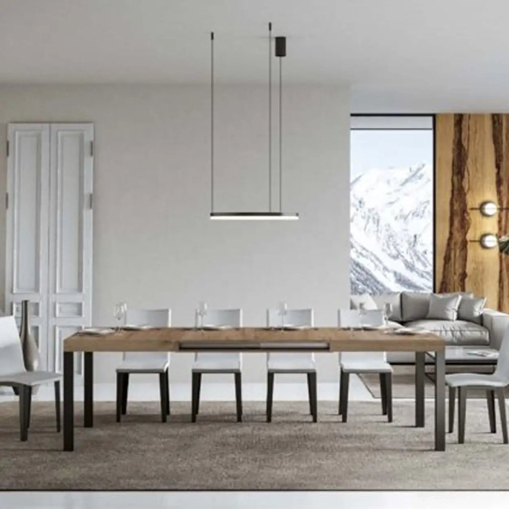 Tavolo allungabile 160/420x90 cm Everyday Premium colore quercia natura gambe antracite