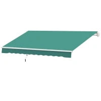 Tenda da Sole Avvolgibile a Caduta con Manovella, in Alluminio e Poliestere, 3x2.5m, Verde Scuro