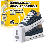 Sistema di Conservazione delle Scarpe Bianco - Riutilizzabile e Organizzato per Armadio - Design semplice - Raccoglitore di Scarpe Sottile - Risparmia Spazio - Ripiegabile - Set da 24 pezzi
