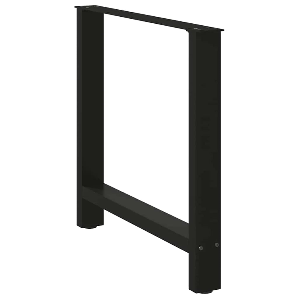 Set di 2 gambe per tavolo da pranzo moderne geometriche e robuste in acciaio nero 70 x 73 cm 02_0057548
