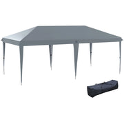 Gazebo da Giardino Pop-up 6x3 m Pieghevole Tendone per Feste con Sacca di Trasporto Grigio
