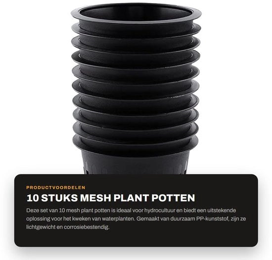 Piantine in Pialla Idraulica - 10 Pezzi - Materiale PP Resine - Contenitore per Piante in Idrocultura - Piantine da Acqua - Resistente alla Siccità - Respirante e Illuminabile - Contenitore per Piante